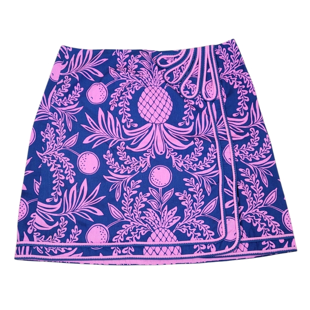 Lilly Pulitzer Pink and Blue Pineapple-Print Mini Skirt